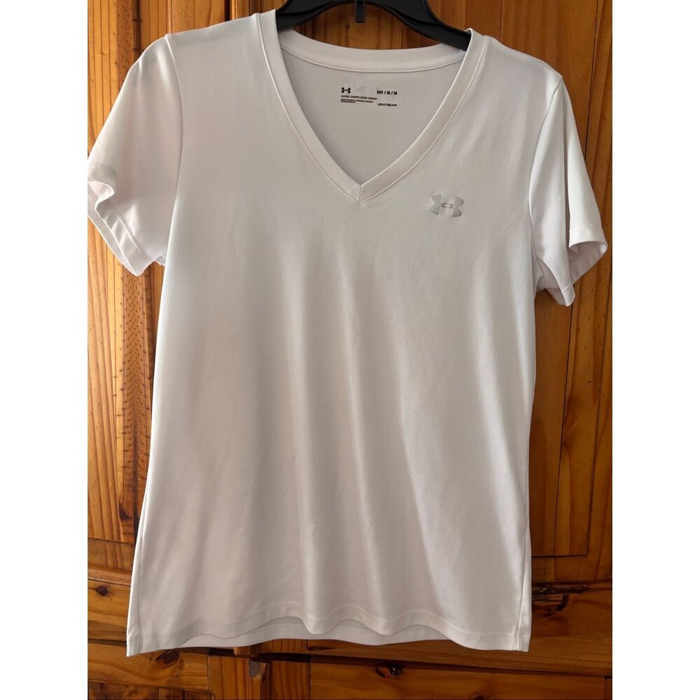 Under Armour White Vneck Tee